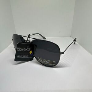 Polarized Aviator Sunglasses Black Metal Frame UV400 Classic Unisex